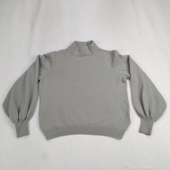 Ted Baker 100% Cashmere Light Gray Mock Turtleneck Sweater Sz 1 - Picture 2 of 10